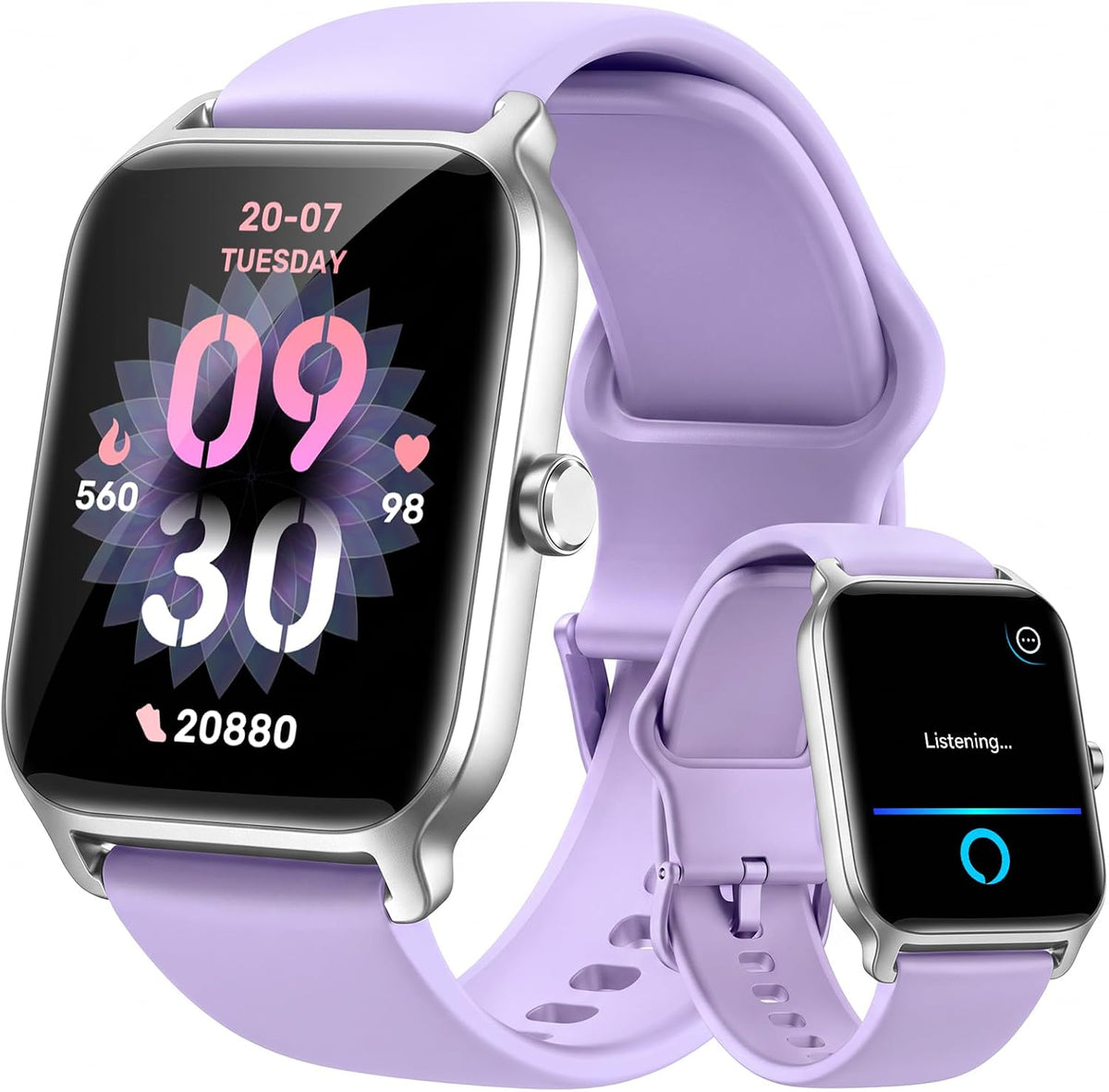 Fitpolo Relojes inteligentes para mujeres y hombres, Alexa incorporado de 1.8 pulgadas, reloj de seguimiento de actividad para Android iOS, rastreador de actividad impermeable con 100 deportes, GPS
