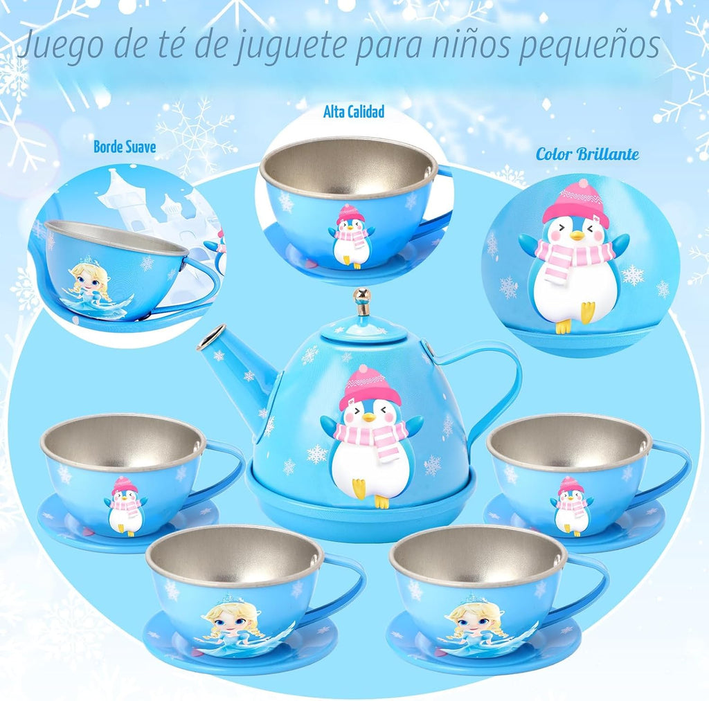 INNOCHEER - Juego de fiesta de té para niñas pequeñas de 3, 4, 5, 6, 7, 8