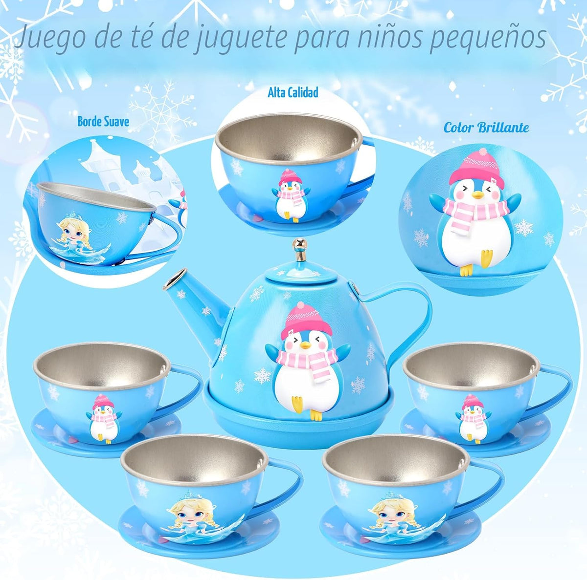 INNOCHEER - Juego de fiesta de té para niñas pequeñas de 3, 4, 5, 6, 7, 8