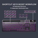 Soueto Teclado inalámbrico con retroiluminación RGB de 7 colores, t...