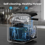 Máquina para hacer hielo para encimera, 8 cubos de hielo en 6 minutos, 26 libras/día de hielo con 2 tamaños - mini portátil, ahorro de energía y cesta/pala para el hogar/fiesta/viajes/campamento/bar