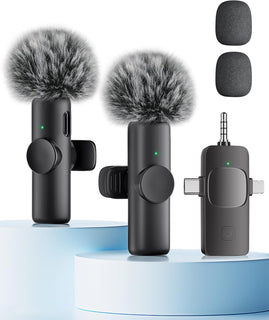Micrófono inalámbrico para iPhone, iPad, teléfono Android y cámara,...