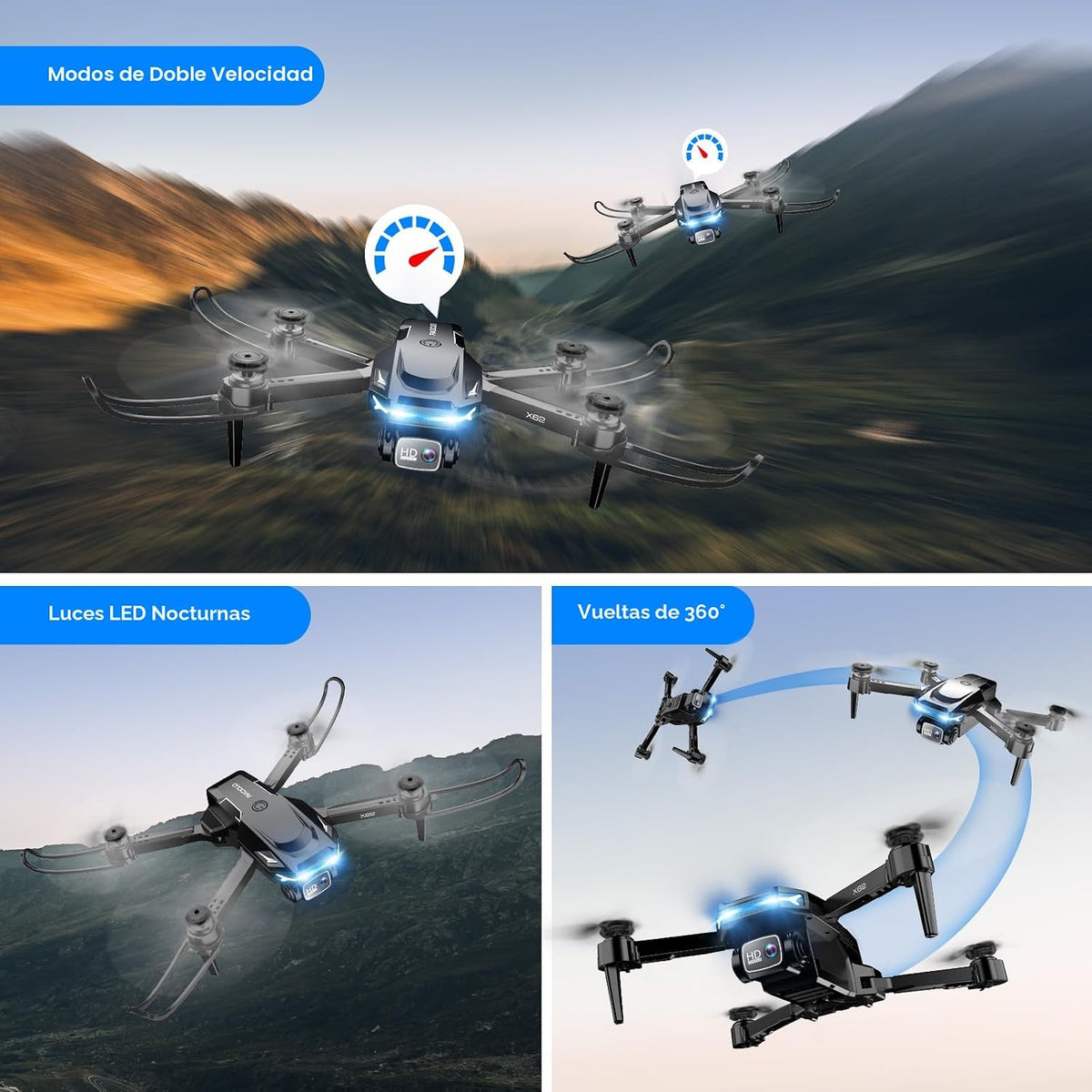 Drone con Camera, Screen en Controller Remote Control Quadcopter FPV Drone
