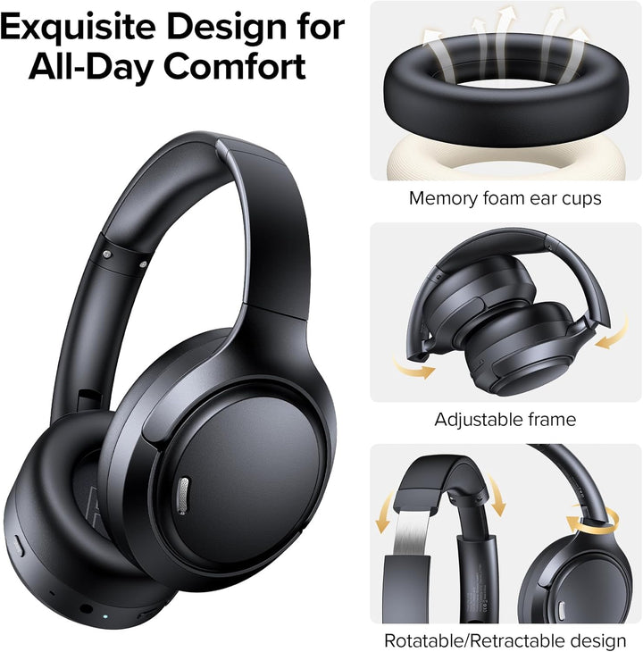 Auriculares híbridos con cancelación activa de ruido de 120 horas d...
