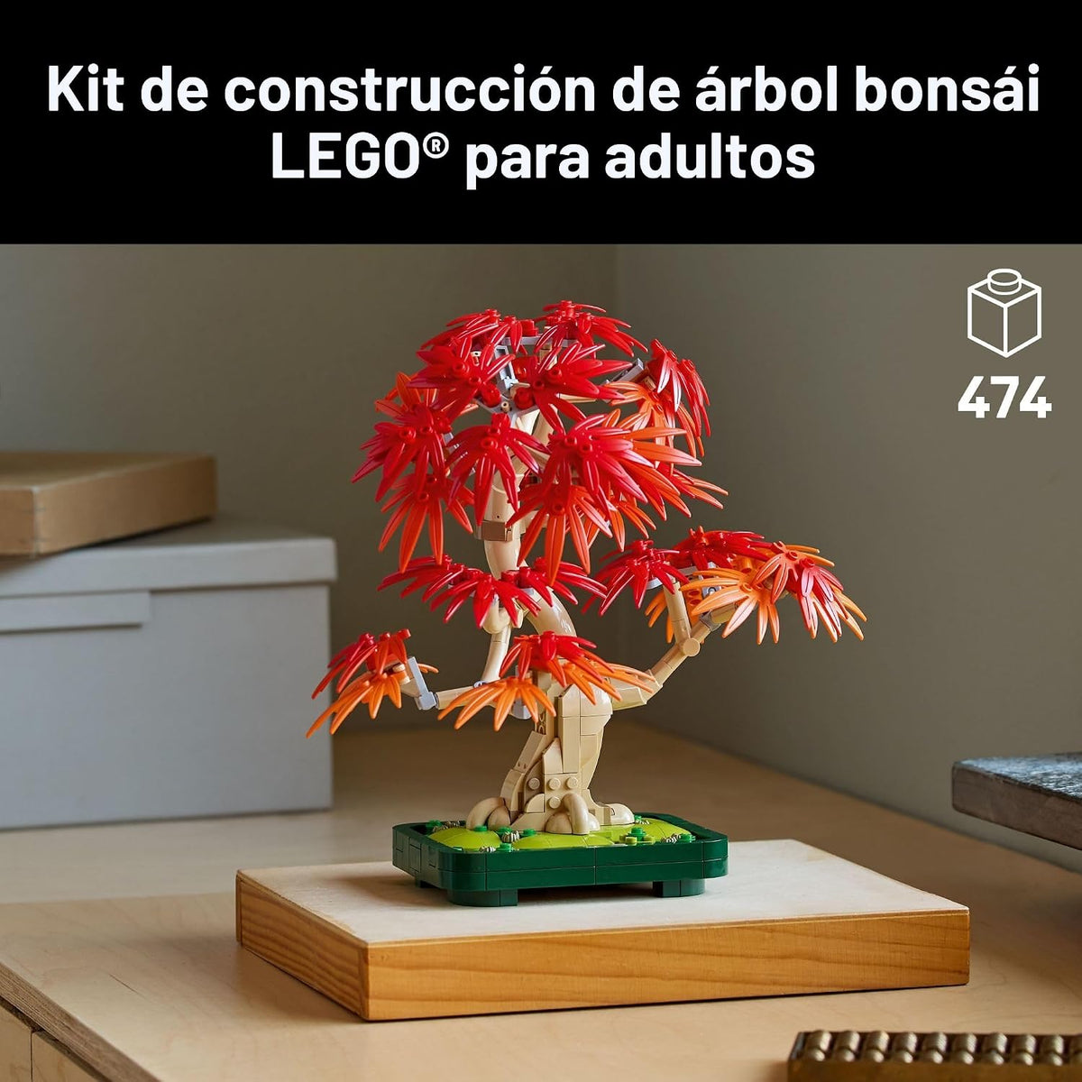 LEGO Botanicals 10348 - Kit de construcción de árbol bonsái de arce rojo japonés para adultos mayores de 18 años – Decoración única del hogar para habitación u oficina – Idea de regalo de inauguración de la casa para el nuevo hogar – Decoración de plantas