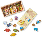 melissa & doug rompecabezas de combinar ropa de madera familia de osos, Versión estándar, Multicolor