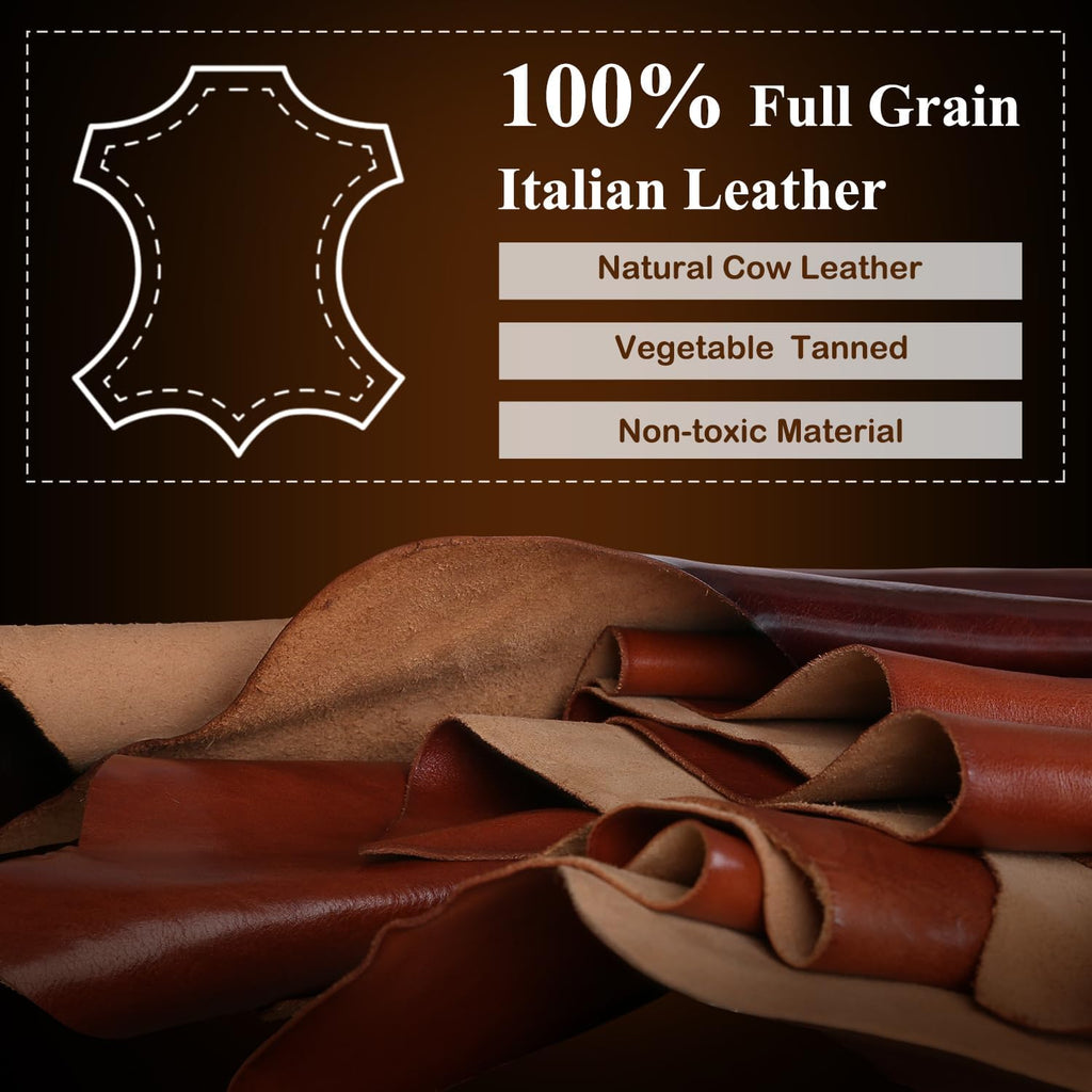 Banuce - Maletín de cuero de grano completo italiano para hombre