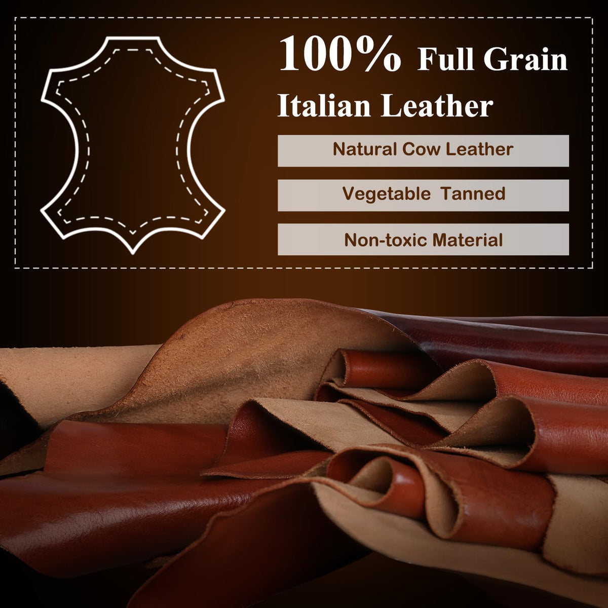 Banuce - Maletín de cuero de grano completo italiano para hombre