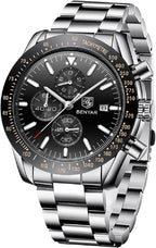 BENYAR Reloj analógico de cuarzo cronógrafo impermeable luminoso de diseñador para hombre, reloj de pulsera para hombre, para negocios, trabajo, deporte, casual, con correa de silicona, elegante