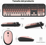 Atelus Combo de teclado y mouse inalámbricos, máquina de escribir,...