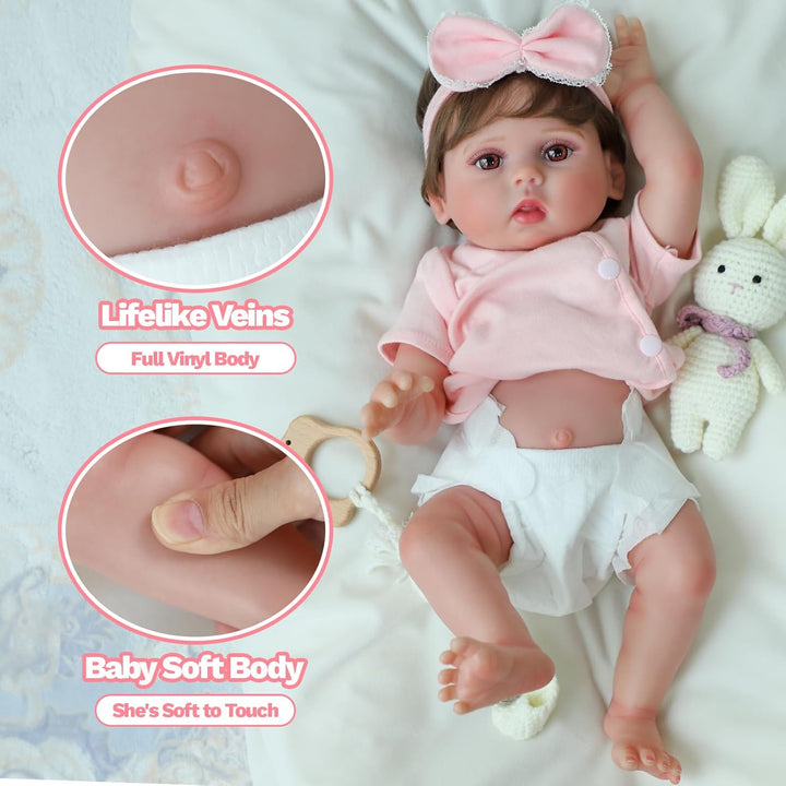 SCOM Muñeca Reborn Baby Girl \u2013 Muñeca realista de la vida real...