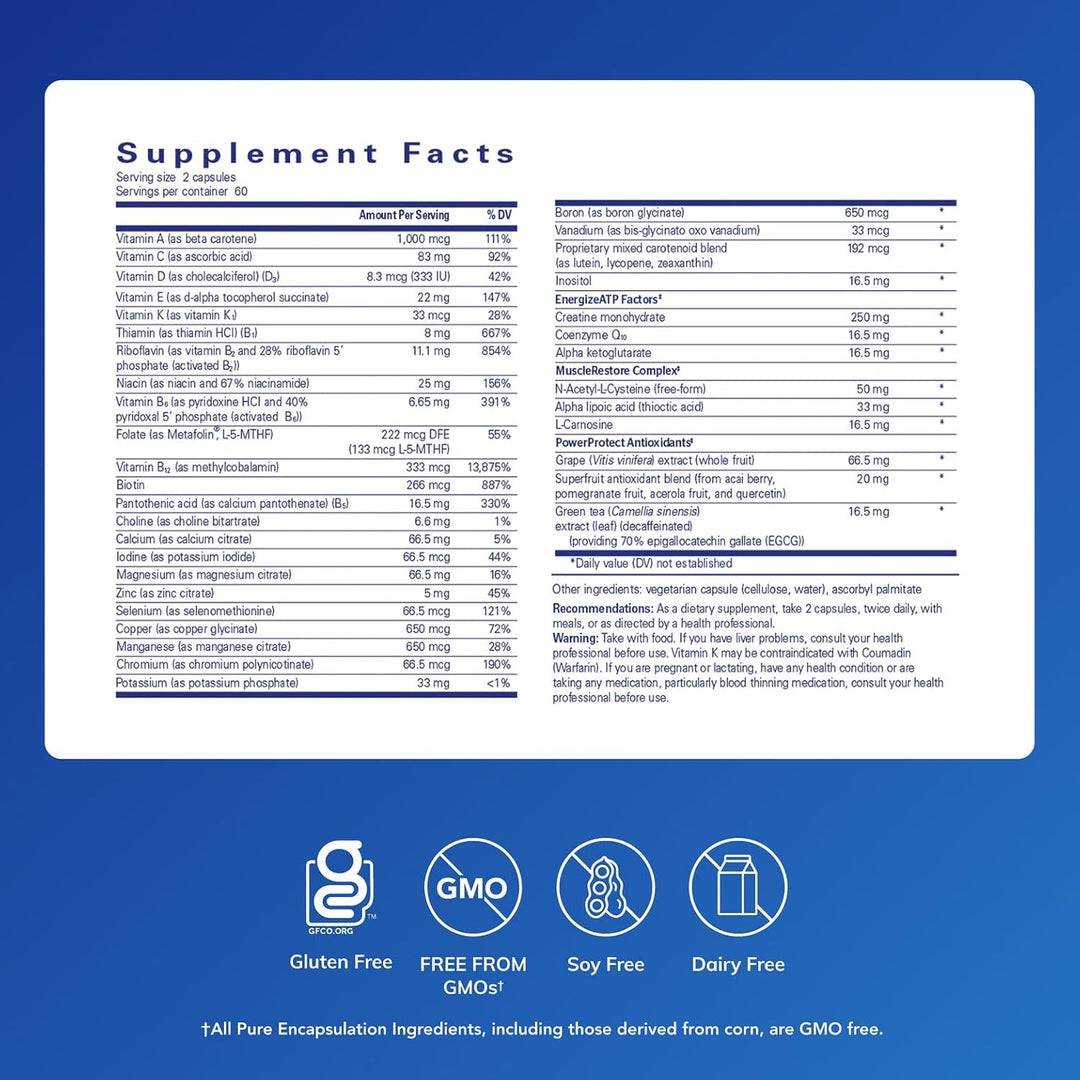 Pure Encapsulations Athletic Nutrients | Complejo multivitamínico\/...