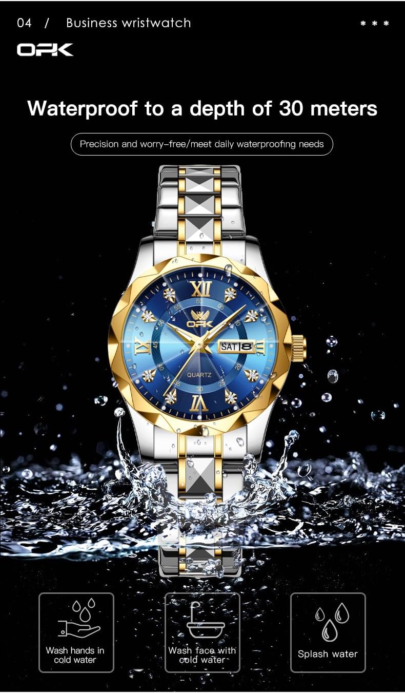 OPK Relojes para Mujer Estilo Business, Reloj Femenino con Correa de Acero Inoxidable, Reloj de Muñeca para Damas