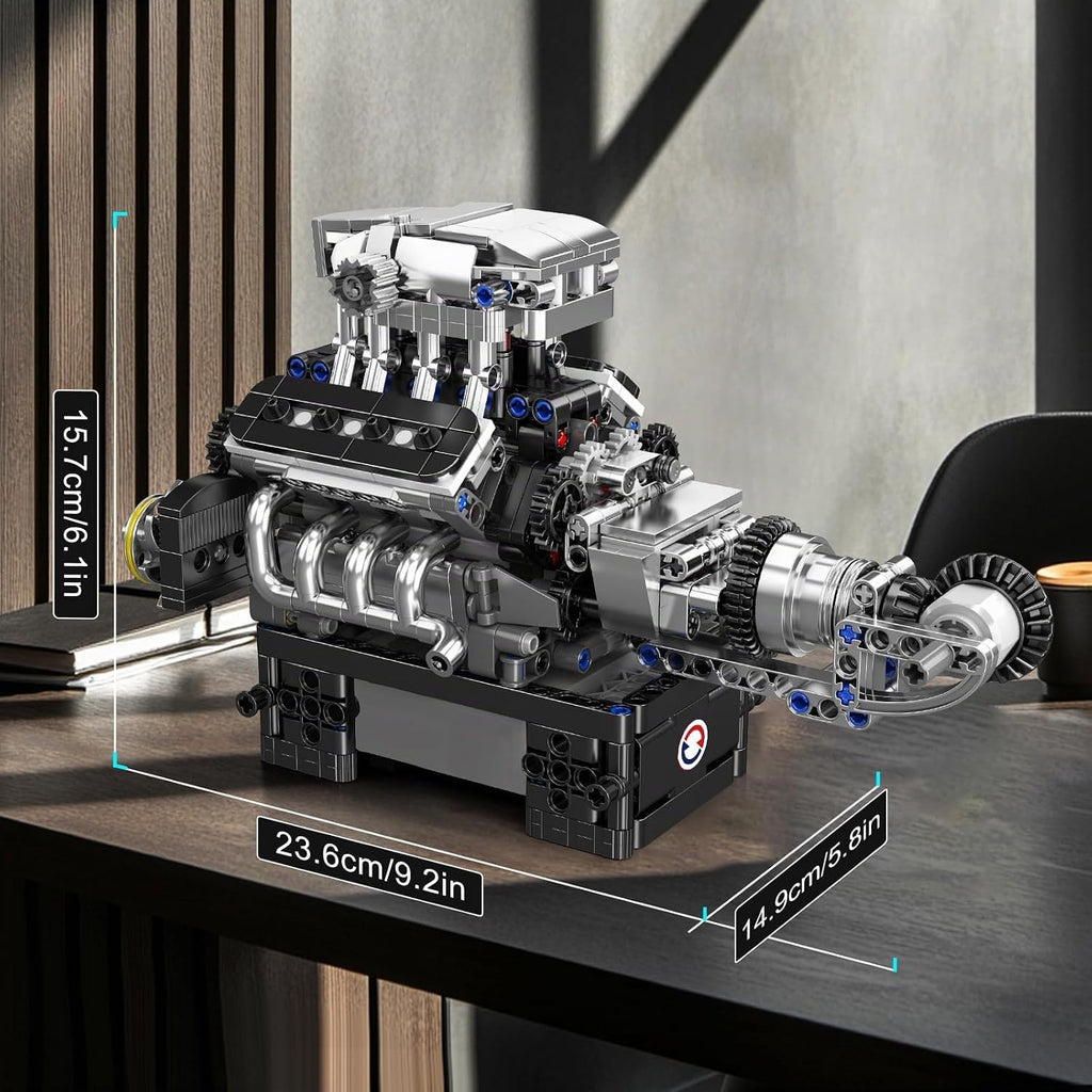 Mould King Supercar V8 - Juego de bloques de construcción de motor que funciona, kit de construcción de modelos de ingeniería MOC para adultos mayores de 14 años