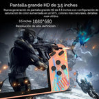 Consola de juegos portátil retro, pantalla HD de 3.5 pulgadas, 800 juegos clásicos, modo de juego para un jugador o para 2 personas, consola de juegos retro, gris/rosa (gris)