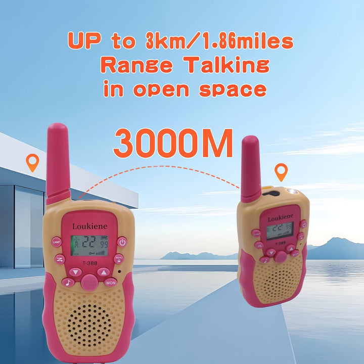 LOUKIENE Walkie Talkies para niños de 22 canales de radio de 2 vías...