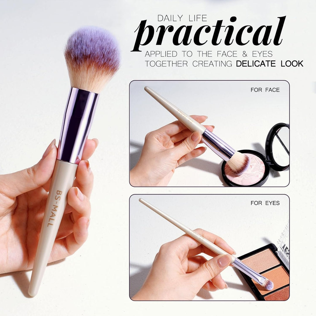 BS-MALL Juego de brochas de maquillaje, 18 piezas, base sintética d...
