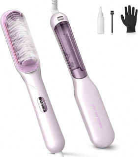 SHEGLAM Steam Straightener Brush, 3-in-1 Steam Hot Comb for Damaged...