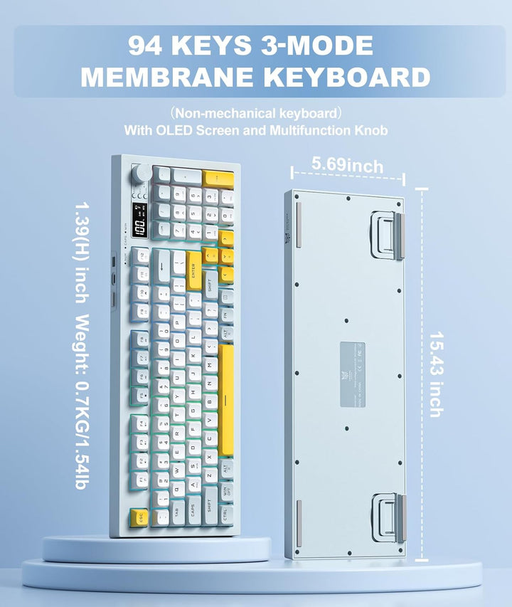 Membrana cremosa de teclado inalámbrico con retroiluminación arcoír...