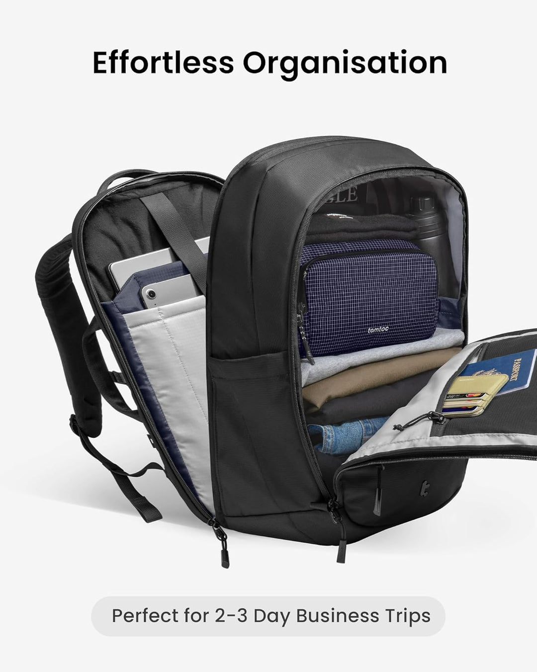 tomtoc T77 Mochila para portátil, bolsa de trabajo grande para nego...