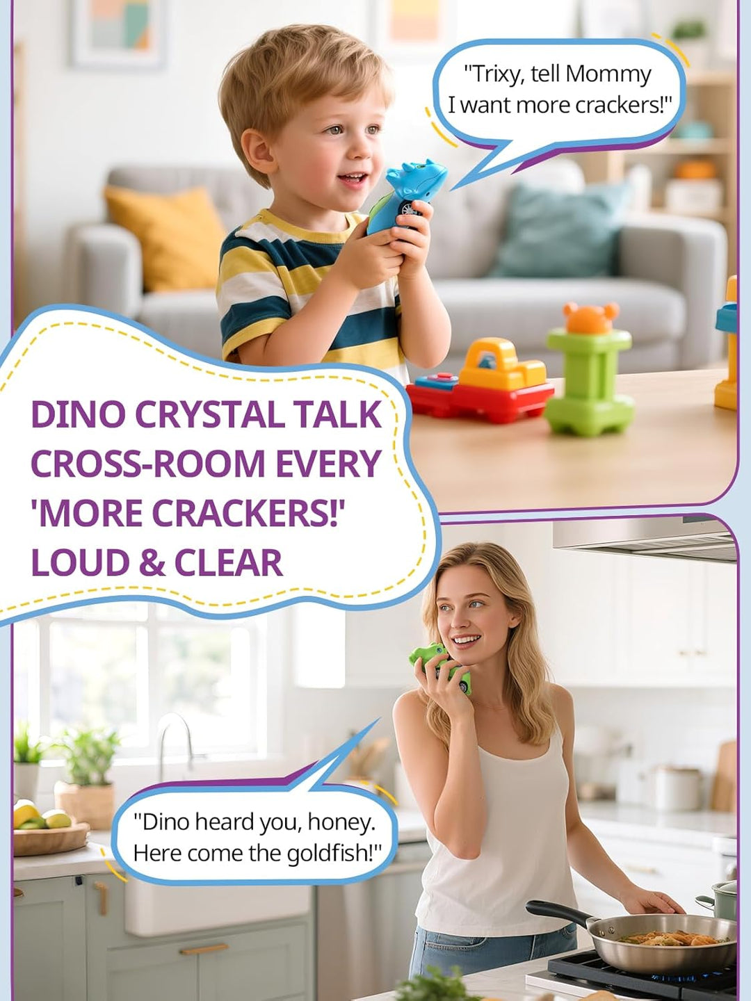 Inspireyes Walkie Talkies de dinosaurio para niños, paquete de 2, j...