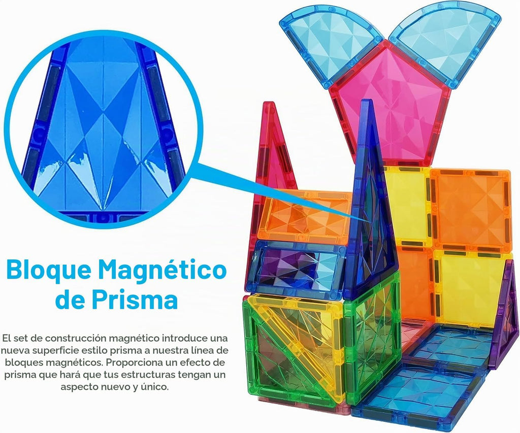 PicassoTiles Bloque de construcción de bloques de construcción de azulejos magnéticos, bloques de azulejos magnéticos, kit de aprendizaje STEM STEAM, juego de construcción de educación temprana,