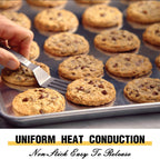 Juego de Bandejas para Hornear de Calidad Comercial, Bandeja de Horno de Aluminio Natural, Bandeja para Repostería a Prueba de Deformación Umite Chef, Bandejas para Galletas Grandes y Gruesas para Hornear, Asar (2 Pack, 18X13In)