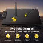 Xencelabs Pen Display 24, tableta de dibujo con monitor de pantalla 4K, visualización de dibujo gráfico 99% Adobe RGB con 40 teclas rápidas personalizables, 2 lápices sin batería, 8192 niveles de