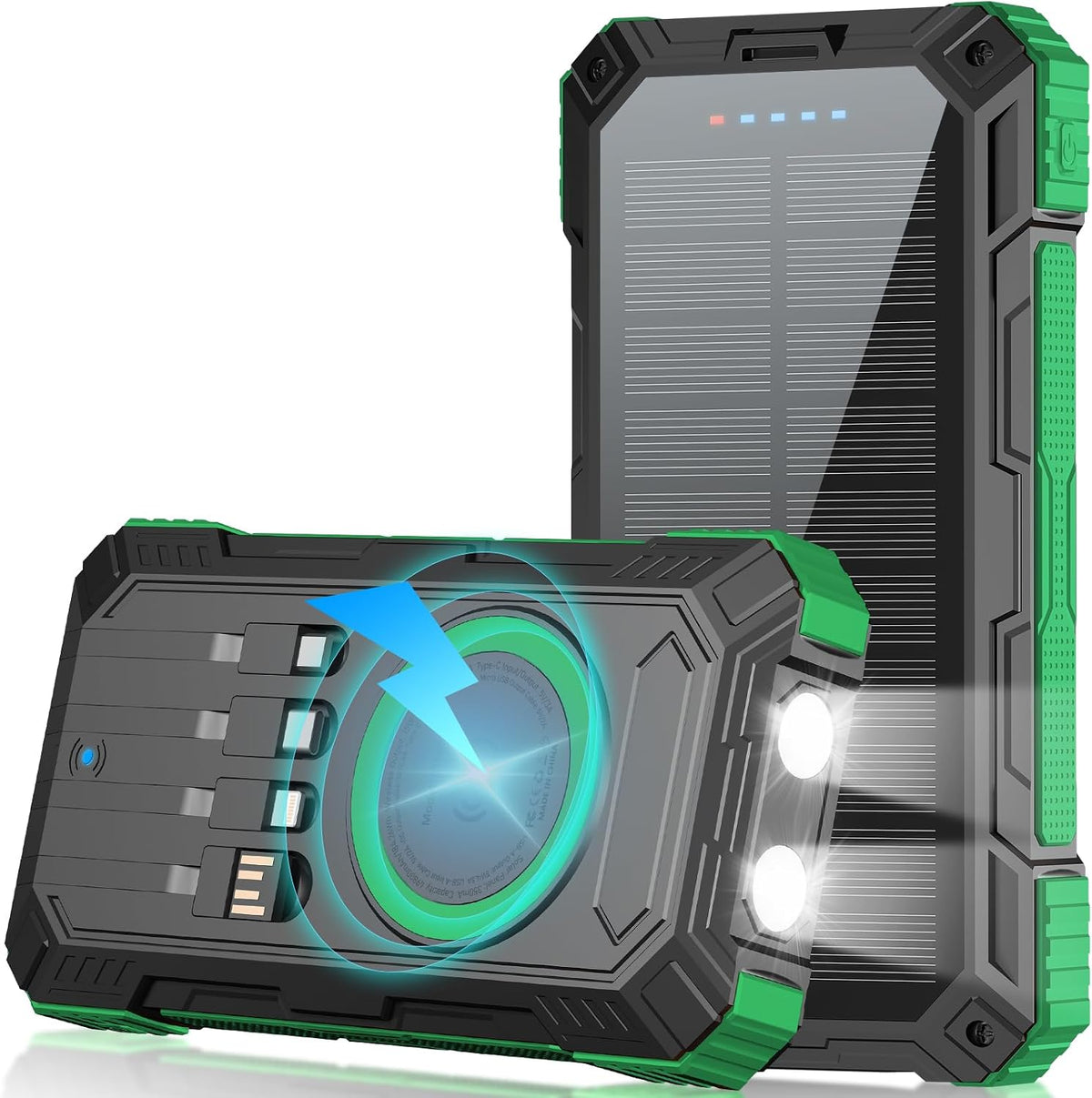 Nymzixt Banco de energía solar 49800mAh 22.5W QC3.0 Carga rápida in...