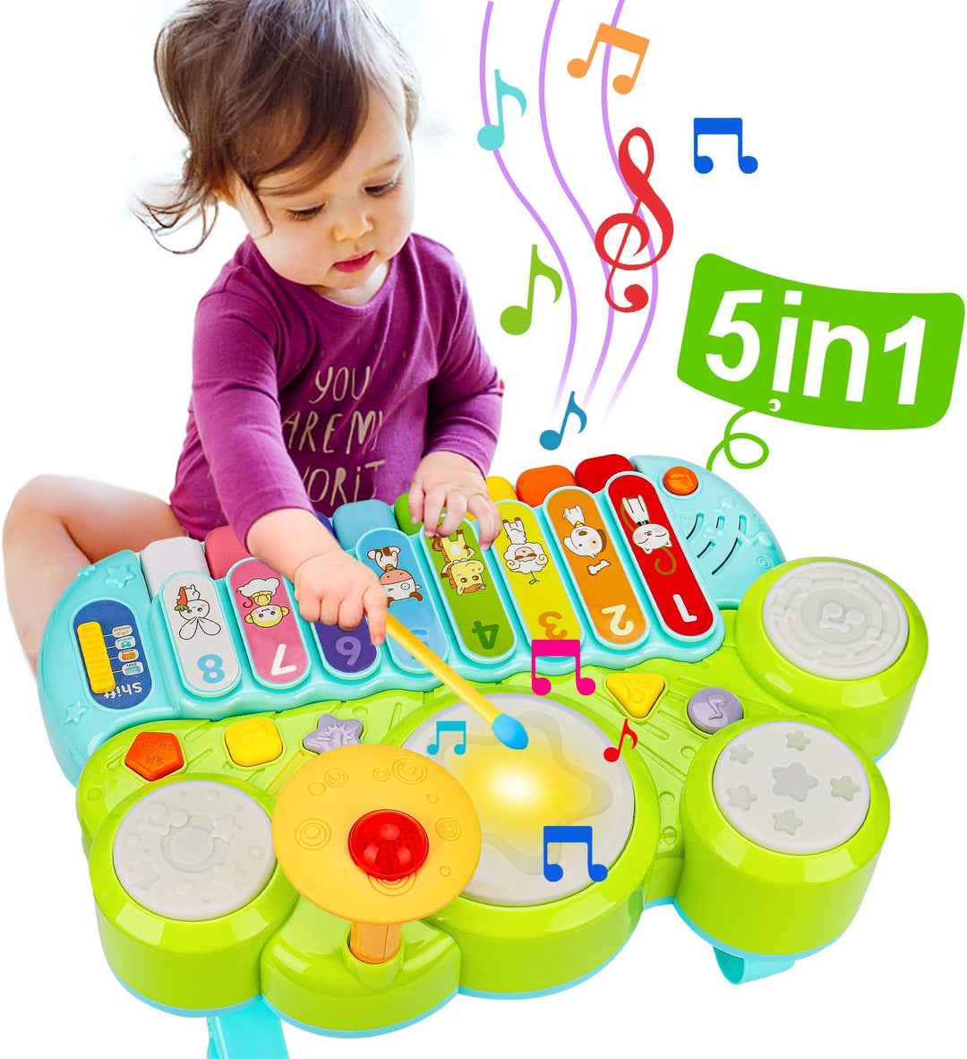 Juguetes Musicales para Bebés 3 en 1 Piano Teclado Xilófono Juego d...