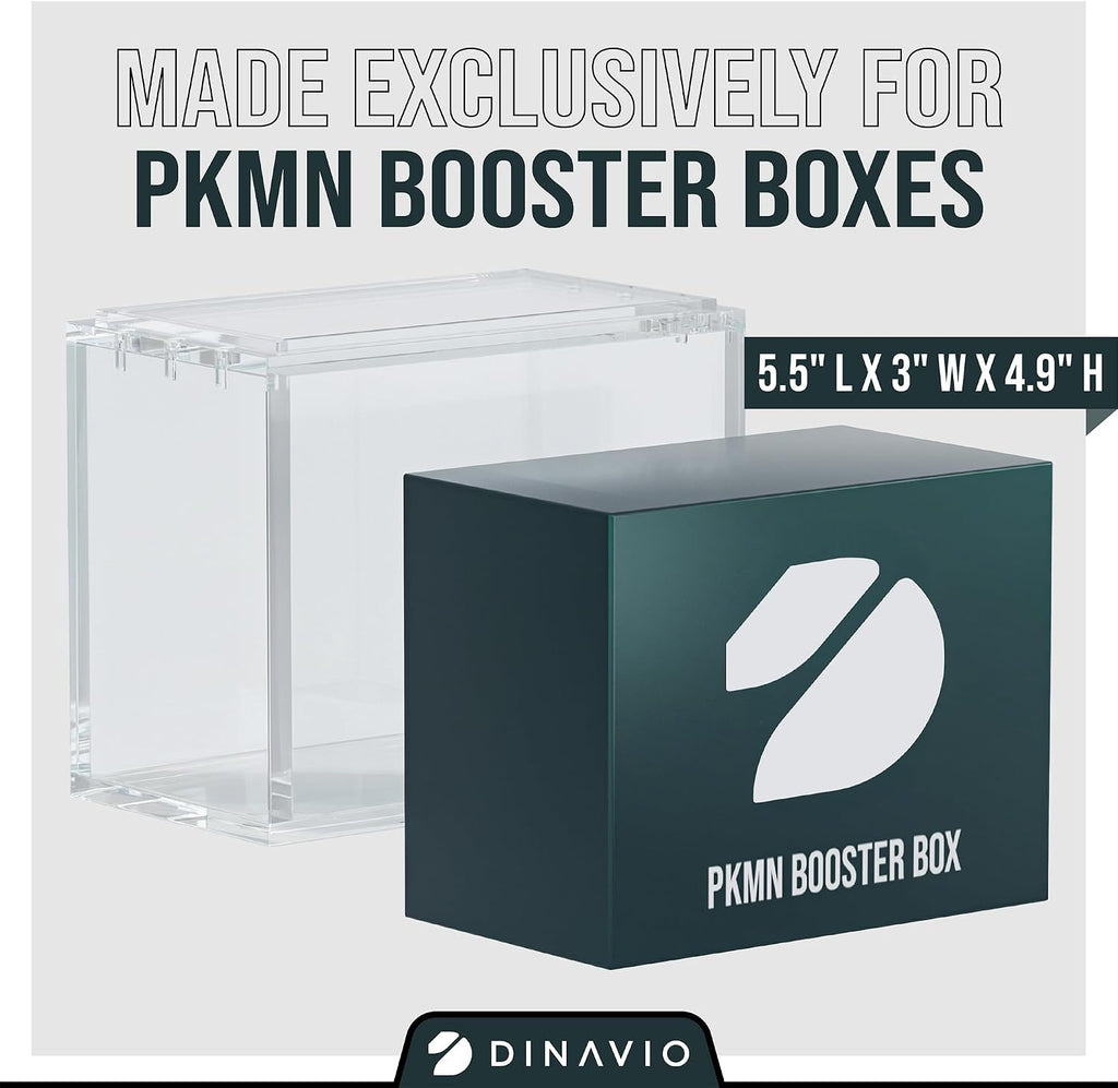 PKMN - Caja de refuerzo de acrílico apilable – 0.315 pulgadas + 0.197 pulgadas de acrílico ultra grueso con imanes fuertes N52 – Protector de caja de refuerzo PKMN – Compatible con cajas de refuerzo PKMN