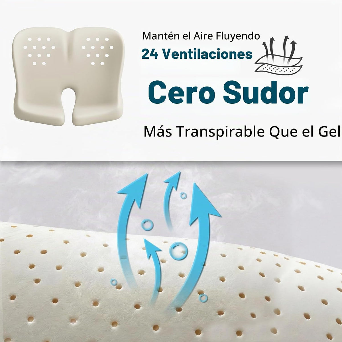 Lámpara Cojín de asiento extra grande para el dolor de ciática y coxis – Alivio de la presión Cojín de coxis para silla de oficina, asiento de coche, silla de ruedas y sentado largo – Almohada para aliviar el
