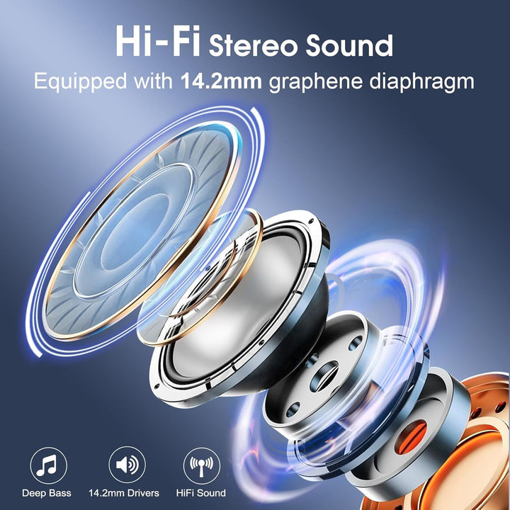 Auriculares inalámbricos Bluetooth 5.4 de 75 horas para deporte, au...