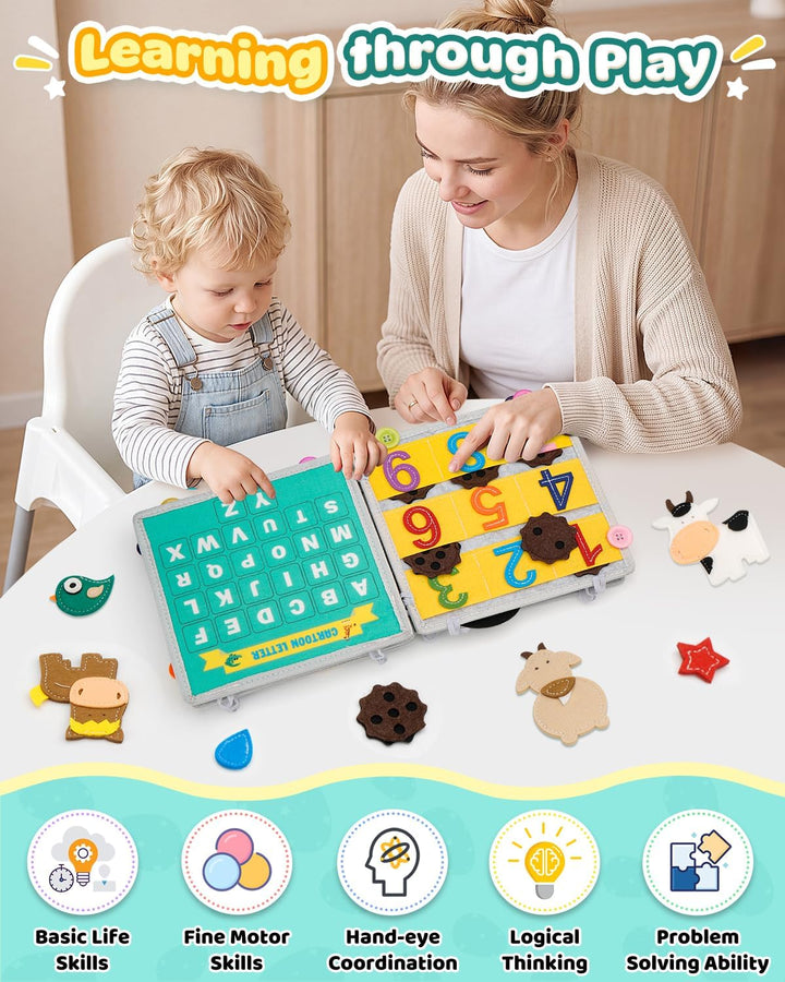 Libro de actividades para niños pequeños, tablero de actividades Mo...