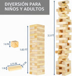 Torre de caída de tamaño M, 66 bloques de 3.5 pies, juegos para