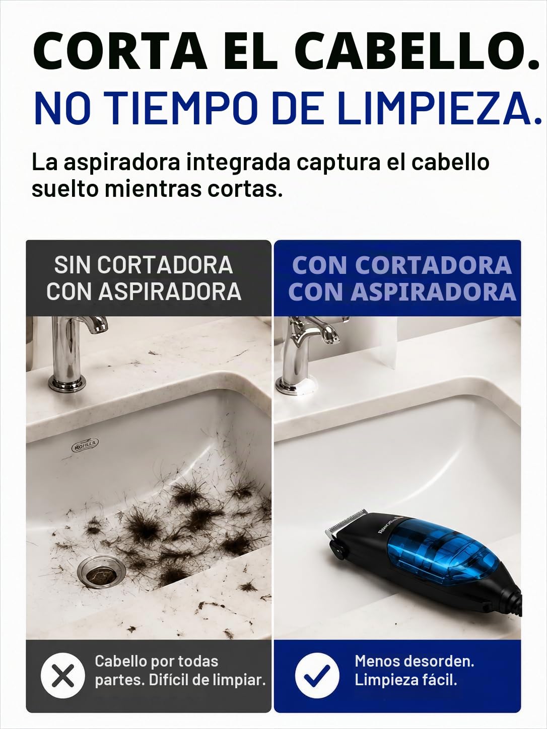 Remington Cortapelos al vacío para hombres, kit de corte de pelo de 18