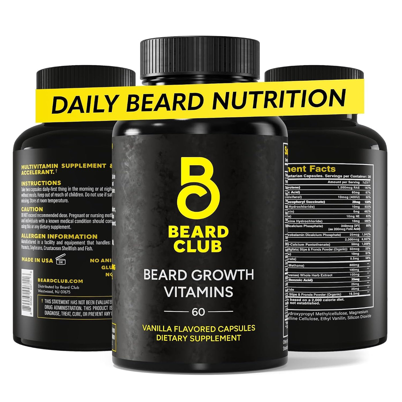 Uncut Beard Co., Crecimiento de vitaminas para barba, Nº 1 de venta...
