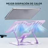 Soporte ergonómico 2 en 1 morado para teléfono portátil para escrit...