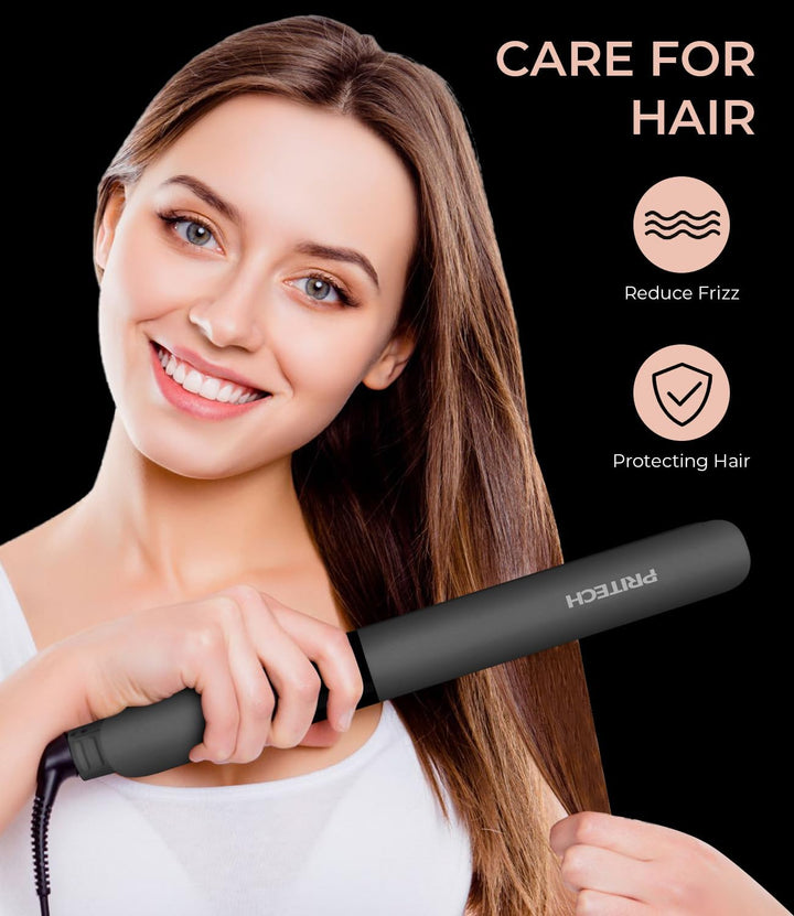 PRITECH Plancha plana para el cabello, plancha plana de titanio con...