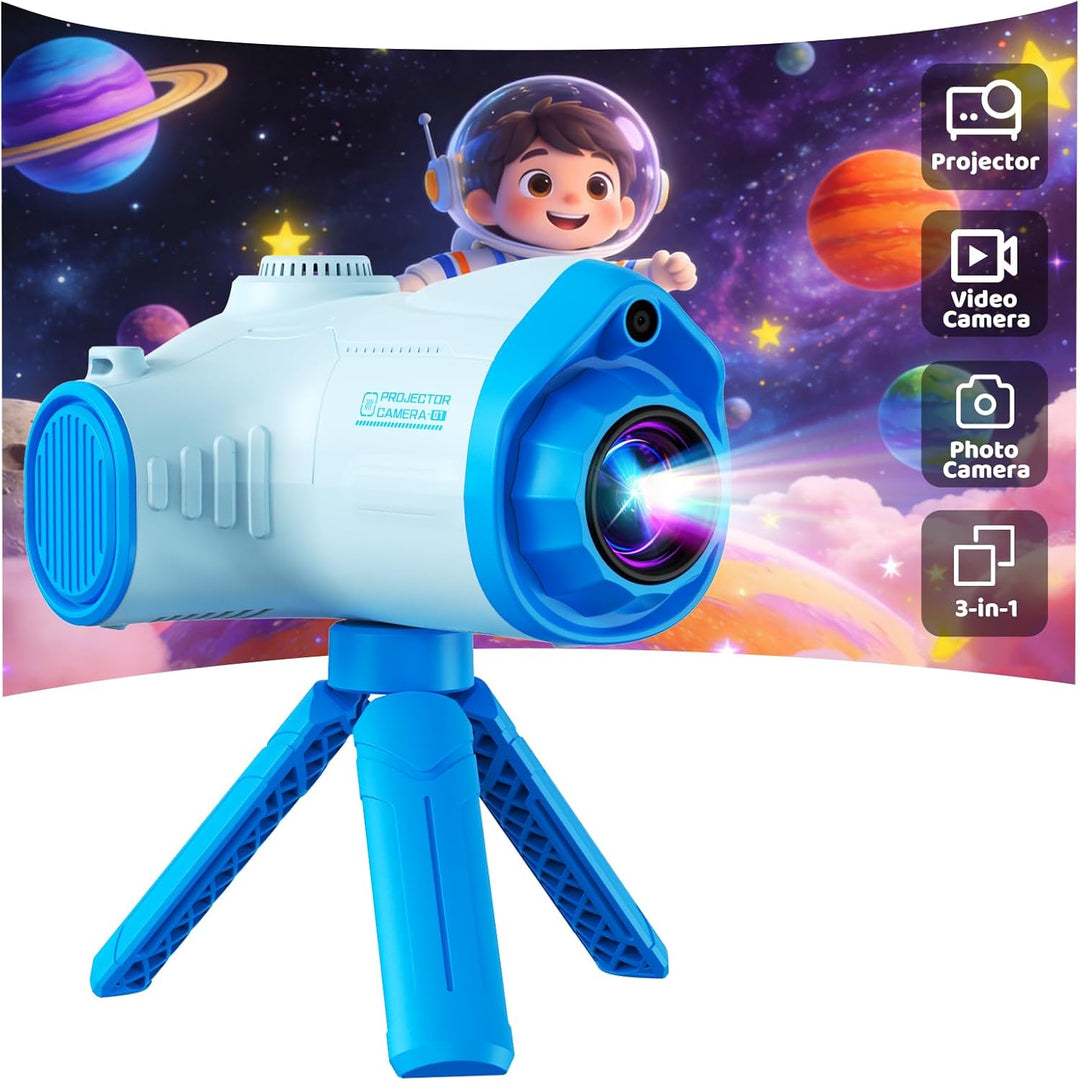 Cámara para niños con proyector, videocámara de video digital 1080P...