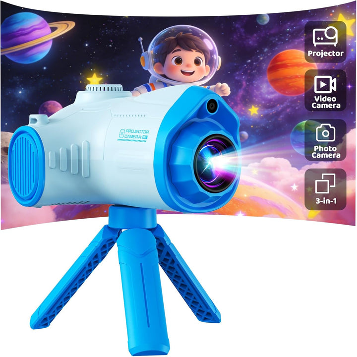 Cámara para niños con proyector, videocámara de video digital 1080P...