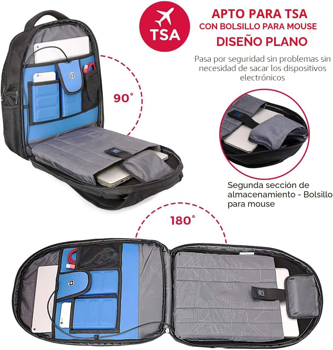 Swissdigital Design TSA - Mochila para laptop de negocios para homb...