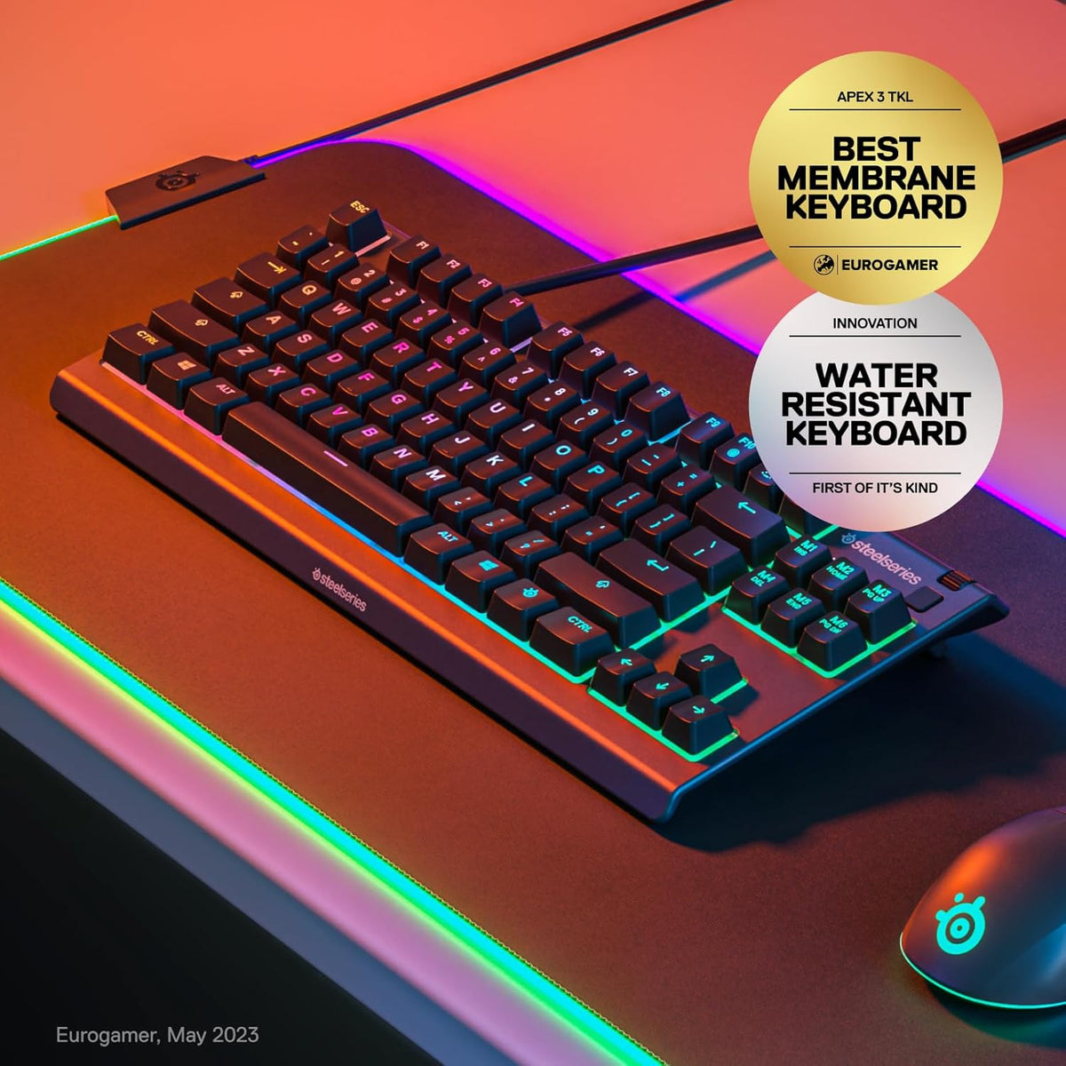 SteelSeries Teclado para juegos Apex 3 TKL RGB - Factor de forma co...