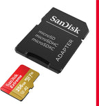 SANDISK Tarjeta microSD extrema de 256 GB + adaptador, velocidades de