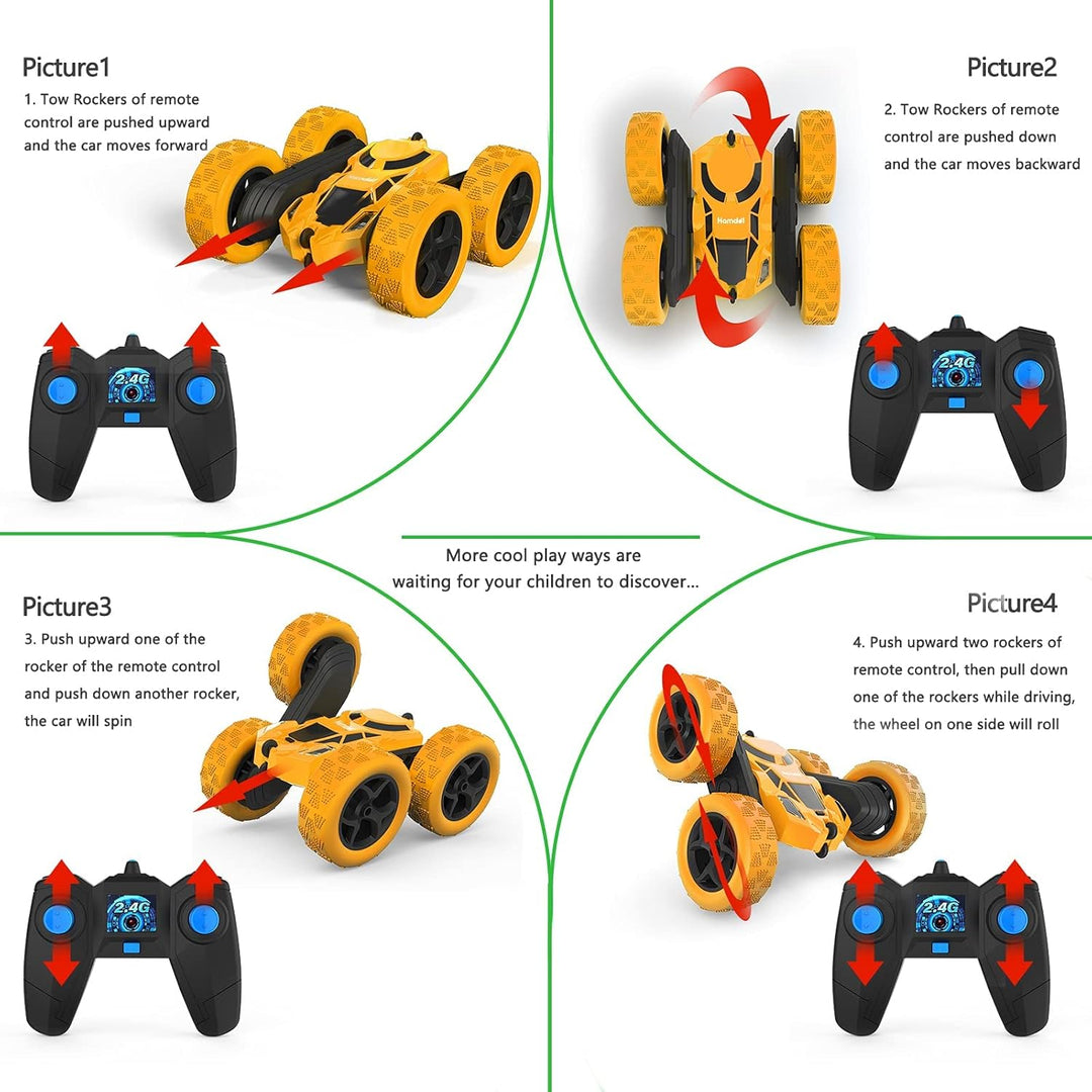 Hamdol Coche de acrobacias con control remoto para niños, vehículo...