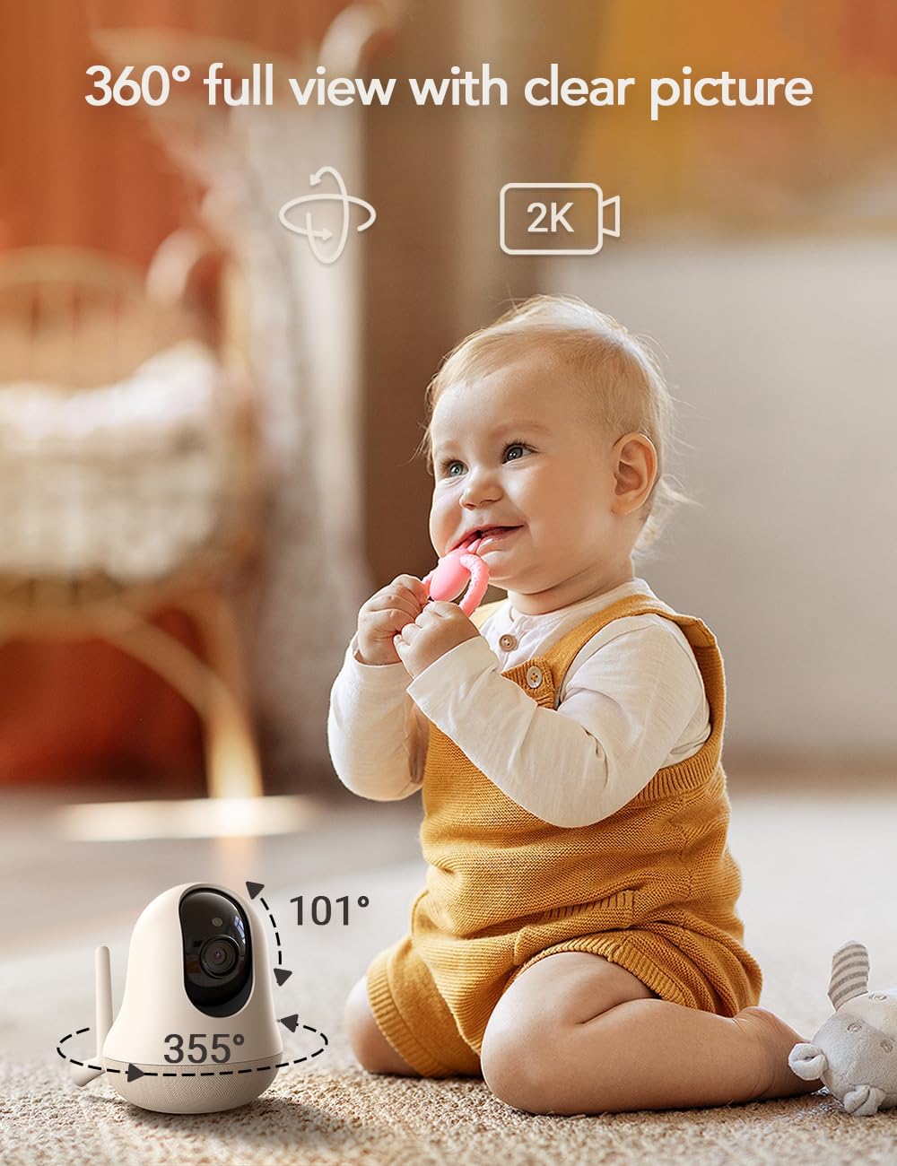 nooie 2K Smart WiFi Baby Monitor Camera and Audio