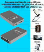 Reproductor multimedia 4K Ultra HD y caja de disco duro 2 en 1 Señalización digital | Reproducir H.265/HEVC H.264/AVC MP4 MKV, música MP3, fotos JPG reproducción automática y reanudación compatible