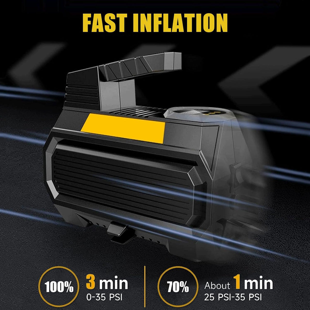 LONLEEYU Inflador de neumáticos, bomba de compresor de aire portáti...