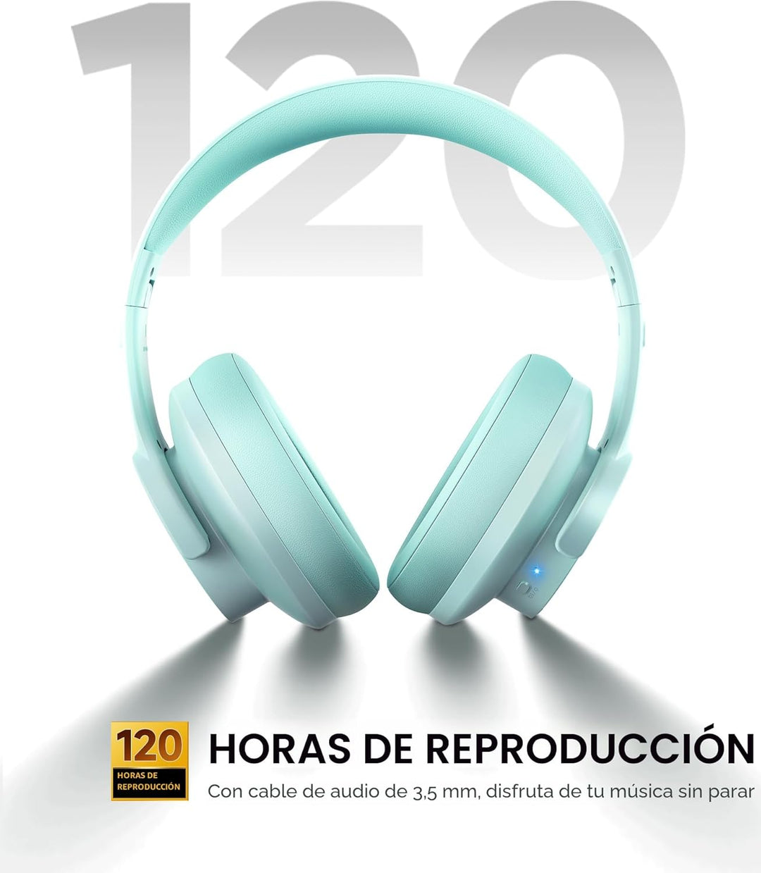 Picun Auriculares Bluetooth B8 sobre la oreja, tiempo de reproducci...