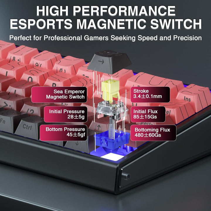 AULA Hero 68 HE 60% Teclado Gaming Cableado, Teclado con Interrupto...